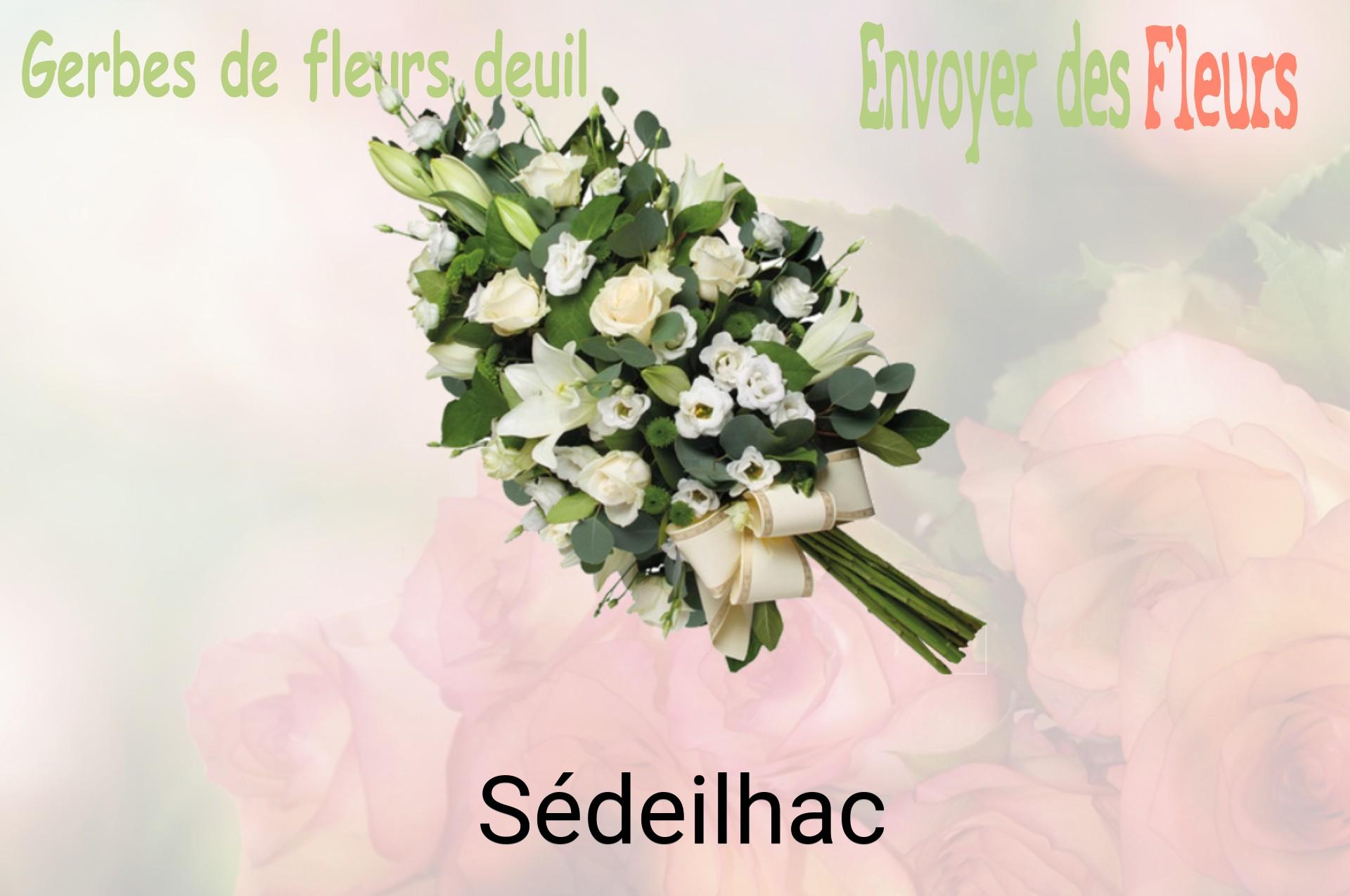 Gerbe de fleurs de deuil livrée à Sédeilhac